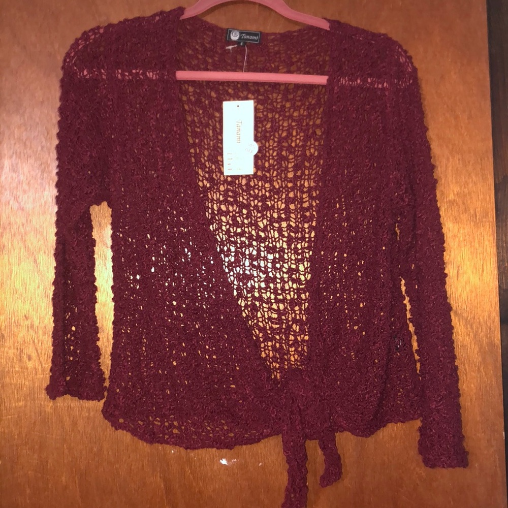 Red cardigan